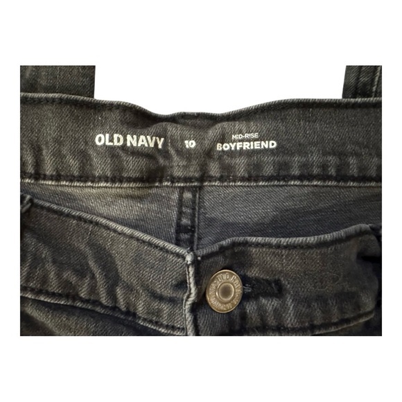 Old Navy Mid-Rise Boyfriend Straight Ripped Black, Gray Jeans, Size 10 - Picture 11 of 16